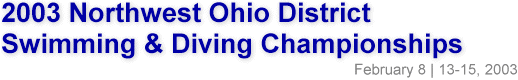 2003 Northwest Ohio District Swimming & Diving Championships